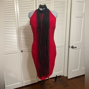 Fashion to Figure Fringe Wiggle Dress